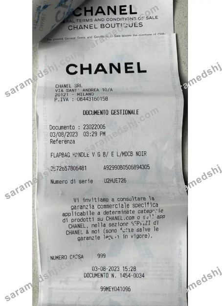 Chanel boutiques payment check